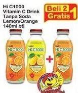 Promo Harga Hi C 1000 Real Non Carbonated Vitamin C Drink Orange, Lemon 140 ml - Indomaret