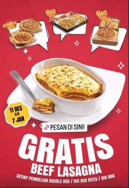 Promo Harga Gratis Beef Lasagna  - Pizza Hut