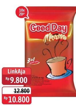 Promo Harga Good Day Instant Coffee 3 in 1 per 10 sachet 20 gr - Alfamidi