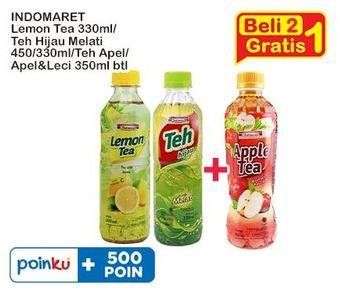 Promo Harga Indomaret Minuman Teh Lemon, Hijau Melati, Apel Leci, Apel 330 ml - Indomaret