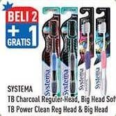 Promo Harga SYSTEMA Sikat Gigi Charcoal Reguler Head, Big Head Soft, Power Clean Reg Head & Big Head  - Hypermart