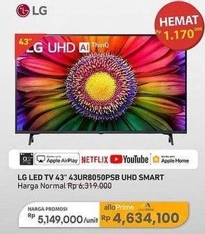 Promo Harga LG Smart TV 4K LG UHD 43UR8050PSB  - Carrefour
