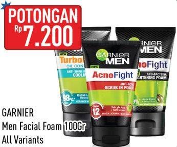 Promo Harga Garnier Men Acno Fight Facial Foam All Variants 100 ml - Hypermart