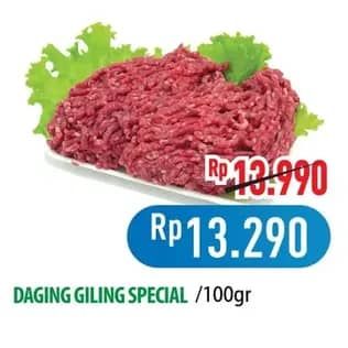 Promo Harga Daging Giling Sapi Spesial per 100 gr - Hypermart