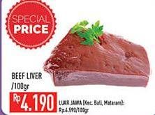 Promo Harga Beef Liver (Hati Sapi) per 100 gr - Hypermart