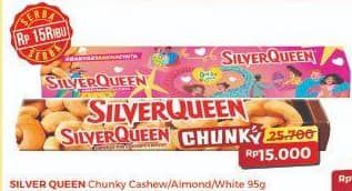 Promo Harga Silver Queen Chunky Bar Cashew, Almonds, White 95 gr - Alfamart