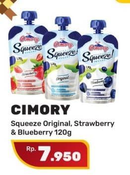 Promo Harga Cimory Squeeze Yogurt Original, Strawberry, Blueberry 120 gr - Yogya