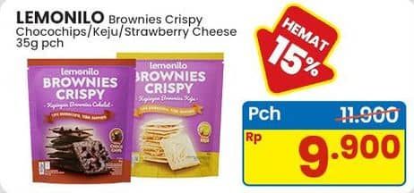 Promo Harga Lemonilo Brownies Crispy Choco, Keju, Strawberry 35 gr - Indomaret