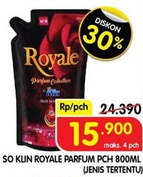 Promo Harga SO KLIN Royale Parfum Collection Hot Summer 800 ml - Superindo