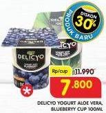 Promo Harga DELICYO Yoghurt Aloe Vera, Blueberry 100 ml - Superindo