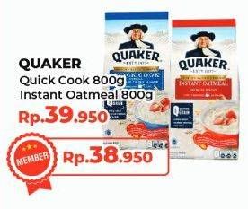 Promo Harga Quaker Oatmeal Quick Cooking, Instant 800 gr - Yogya