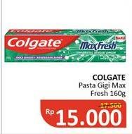 Promo Harga COLGATE Toothpaste Max Fresh 160 gr - Alfamidi