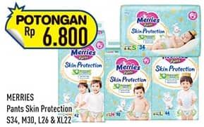 Promo Harga Merries Pants Skin Protection S34, M30, L26, XL22 22 pcs - Hypermart