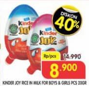 Promo Harga Kinder Joy Chocolate Crispy Girls, Boys 20 gr - Superindo