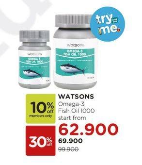 Promo Harga WATSONS Omega 3 Fish Oil 1000mg  - Watsons