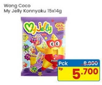 Promo Harga Wong Coco My Jelly Nata De Coco per 15 pcs 14 gr - Indomaret