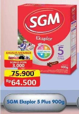 Promo Harga SGM Eksplor 5+ Susu Pertumbuhan 900 gr - Alfamart