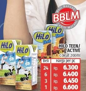 Promo Harga HILO Teen/ Active Ready to Drink 200ml  - Lotte Grosir