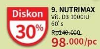 Promo Harga Nutrimax Vitamin D3 1000 IU 60 pcs - Guardian