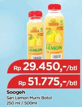 Promo Harga Soogeh Jus Lemon Gula B+R Laut 500 ml - TIP TOP