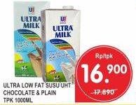 Promo Harga ULTRA MILK Susu UHT Chocolate, Plain 1000 ml - Superindo