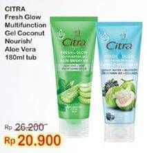 Promo Harga CITRA Fresh Glow Multifunction Gel Coconut Nourish UV, Aloe Vera 180 ml - Indomaret
