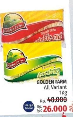 Promo Harga GOLDEN FARM French Fries All Variants 1 kg - LotteMart