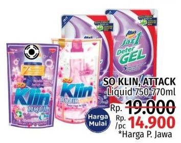 Promo Harga So Klin/Attack Detergent Liquid  - LotteMart