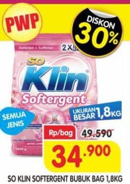 Promo Harga So Klin Softergent All Variants 1800 gr - Superindo