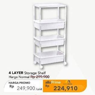 Promo Harga 4 Layer Storage Shelf  - Carrefour