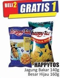 Promo Harga HAPPY TOS Tortilla Chips Jagung Bakar/Roasted Corn, Hijau 140 gr - Hari Hari
