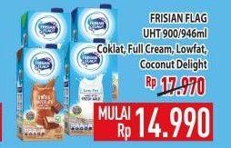 Promo Harga Frisian Flag Susu UHT Purefarm Swiss Chocolate, Full Cream, Low Fat, Coconut Delight 900 ml - Hypermart