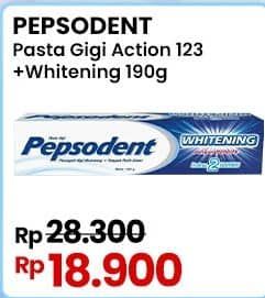 Promo Harga Pepsodent Pasta Gigi Action 123 Whitening 190 gr - Indomaret