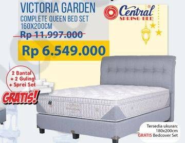 Promo Harga CENTRAL SPRING BED Victoria Garden Bed Set 160x200cm  - Courts