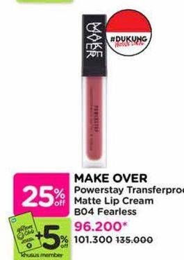 Promo Harga Make Over Powerstay Transferproof Matte Lip Cream B04 Fearless 7 gr - Watsons