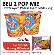 Promo Harga INDOMIE POP MIE Instan Kuah Pedes Dower Ayam per 2 pcs 75 gr - Alfamidi