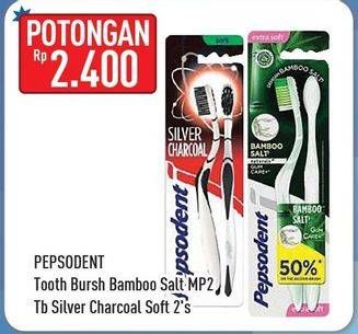 Promo Harga PEPSODENT Sikat Gigi Bamboo Salt/Silver Charcoal  - Hypermart