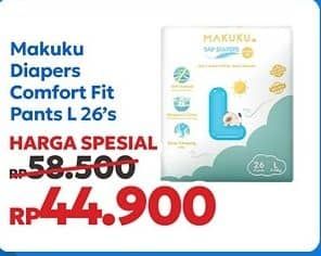 Promo Harga Makuku Comfort Fit Diapers Pants L26 26 pcs - Indomaret