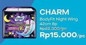 Promo Harga Charm Body Fit Night Gathers 42cm 8 pcs - Alfamart