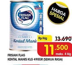 Promo Harga FRISIAN FLAG Susu Kental Manis All Variants 490 gr - Superindo