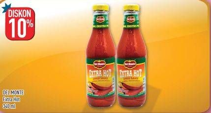 Promo Harga DEL MONTE Sauce Extra Hot Chilli 340 ml - Hypermart