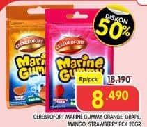 Promo Harga Cerebrofort Marine Gummy Orange, Grape, Mango, Strawberry 20 gr - Superindo