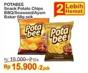 Promo Harga POTABEE Snack Potato Chips BBQ, Seaweed, Ayam Bakar per 2 pouch 68 gr - Indomaret