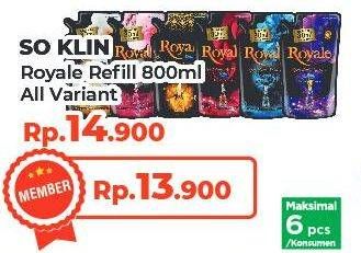 Promo Harga SO KLIN Royale Parfum Collection All Variants 800 ml - Yogya