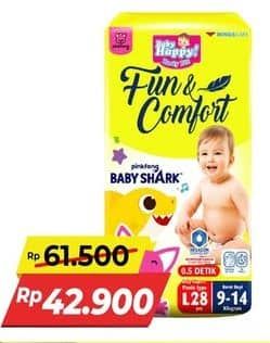Promo Harga Baby Happy Baby Diapers Pants Fun & Comfort M32, L28 28 pcs - Alfamart