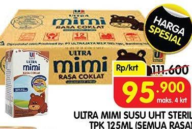 Promo Harga ULTRA MIMI Susu UHT All Variants per 40 tpk 125 ml - Superindo