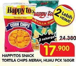 Promo Harga HAPPY TOS Tortilla Chips Merah, Hijau 160 gr - Superindo