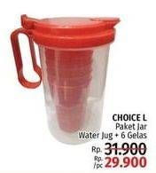 Promo Harga CHOICE L Water Jug +6 Gelas  - LotteMart
