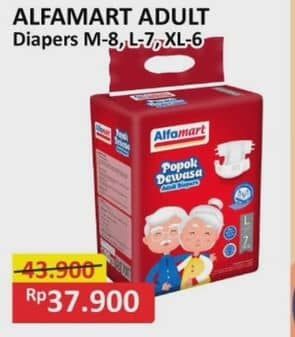 Promo Harga Alfamart Adult Diapers M8, L7, XL6 6 pcs - Alfamart