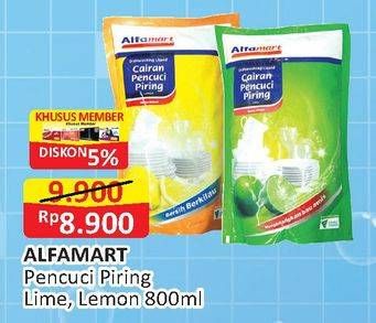 Promo Harga ALFAMART Cairan Pencuci Piring Lime, Lemon 800 ml - Alfamart